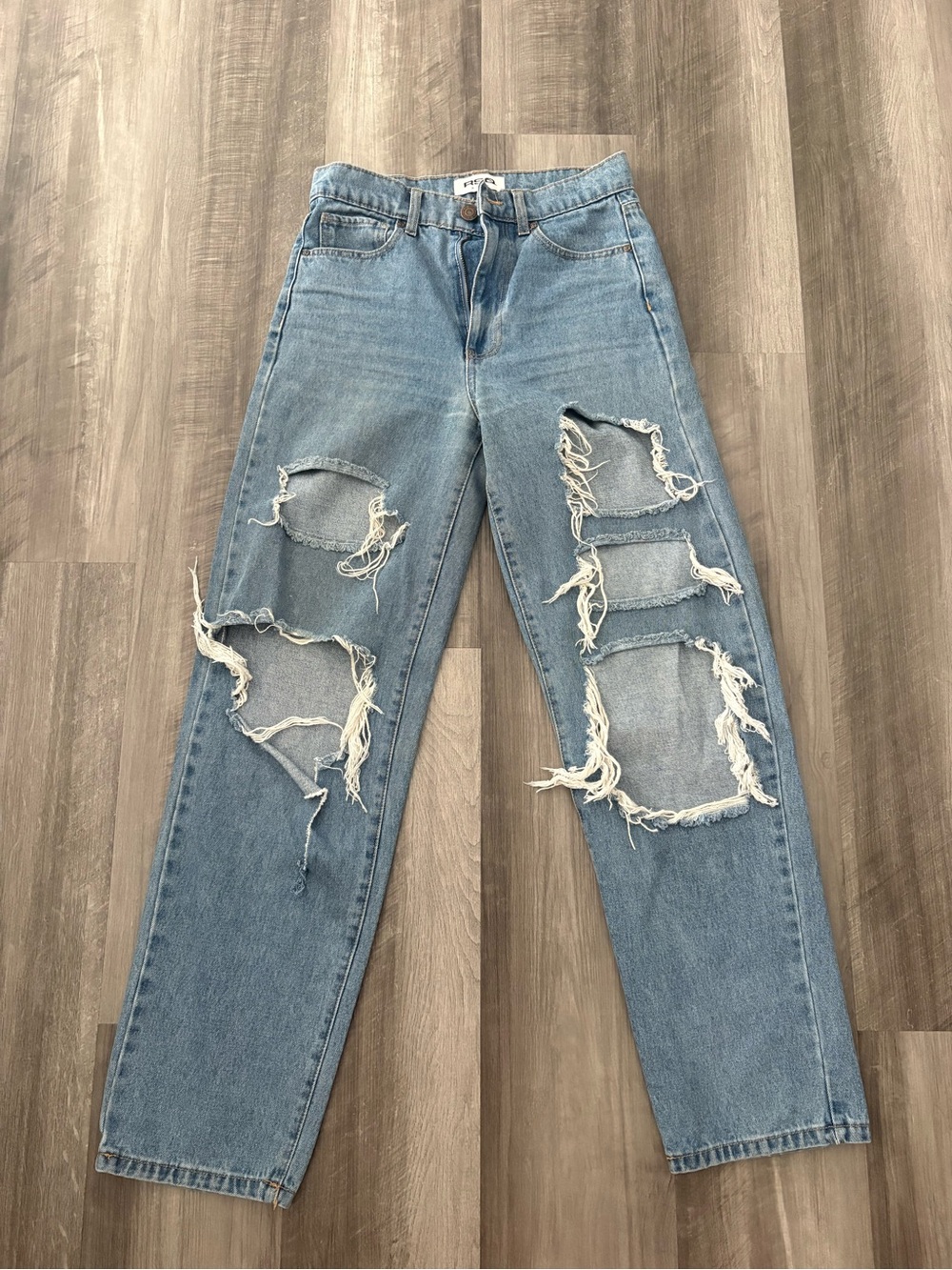 RSQ Light Blue Ripped Boyfriend Jeans
